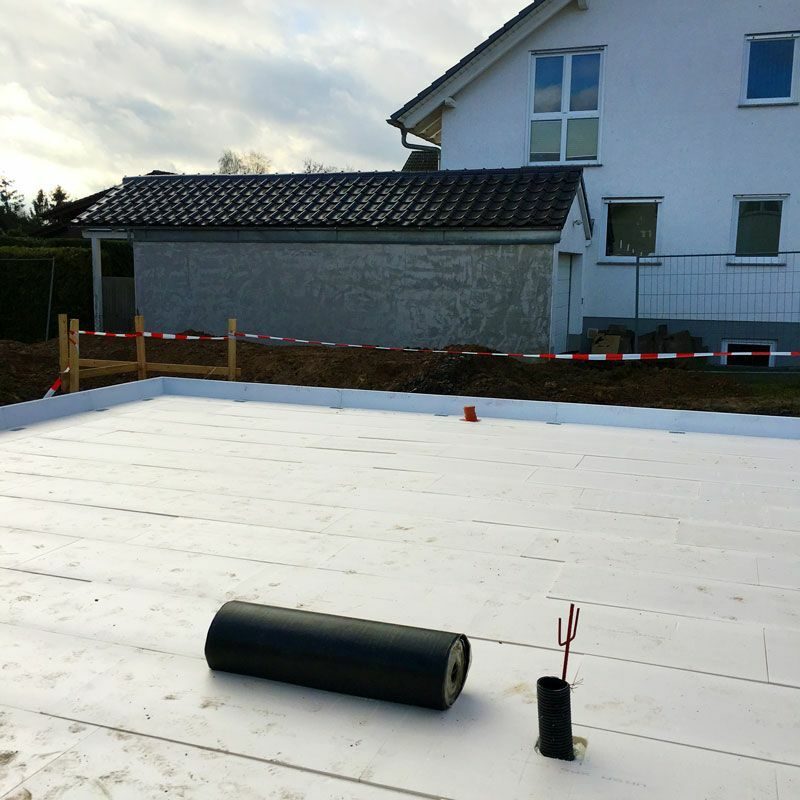 Bitumenbahn zur Abdichtung – Baustellenfoto 1